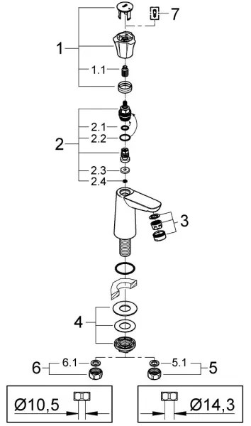 GROHE 20186001 - COSTA L álló csaptelep DN 15, fényes króm