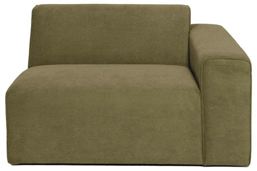 Sting zöld kordbársony kanapé modul, jobb oldali - Scandic