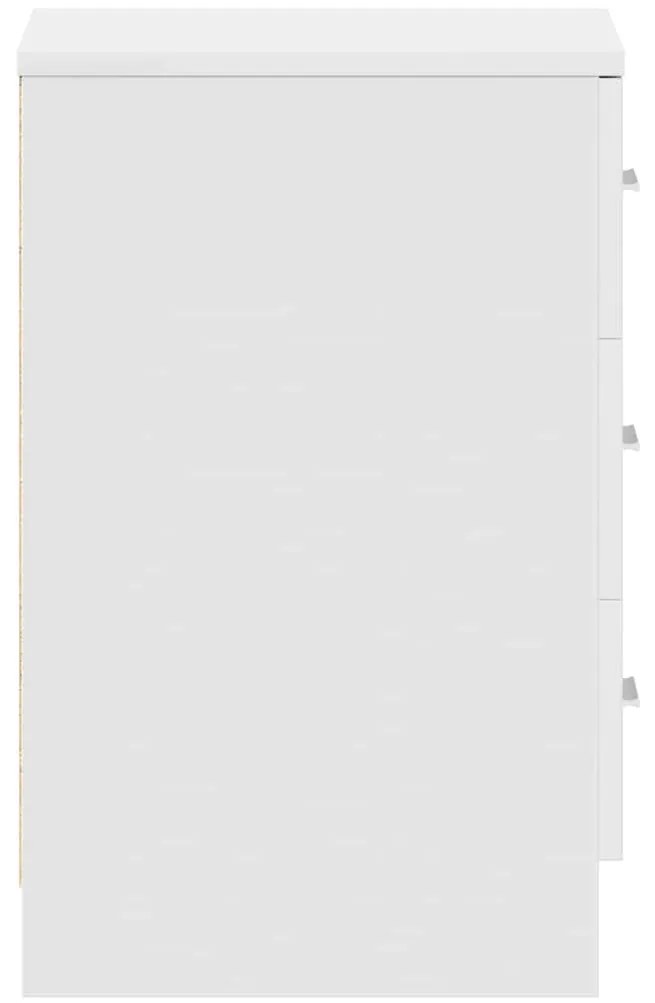 2 db fehér szerelt fa éjjeliszekrény 38 x 35 x 56 cm