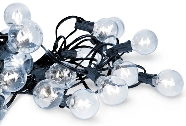 Brilagi - LED kültéri dekorációs fényfüzér GIRLANDA 25xE12 20m IP44 hideg fehér