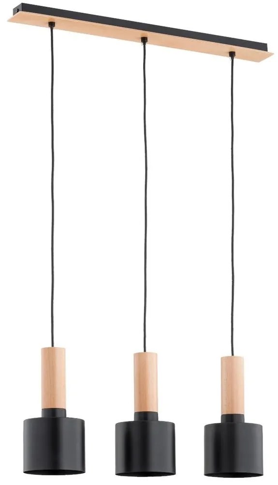 Csillár zsinóron KASTEL RETRO 3xE27/60W/230V bézs/fekete