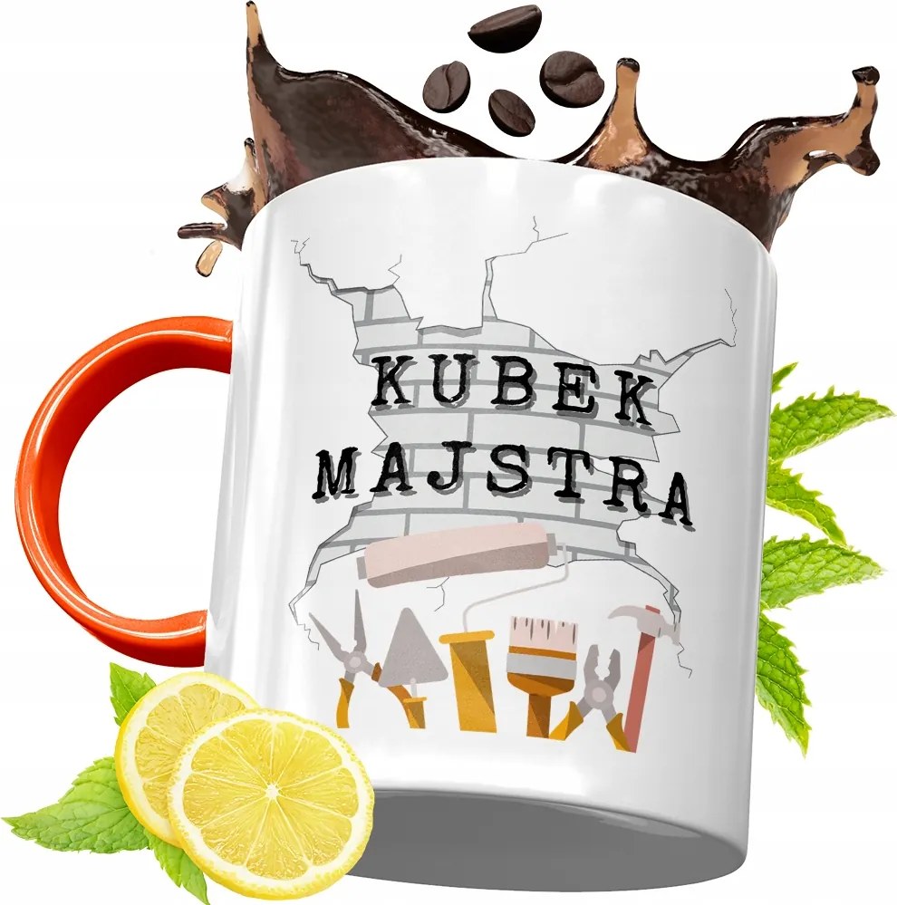 Narancssárga Bögre Építő Szakember Barkácsolóknak, fényképes nyomtatással