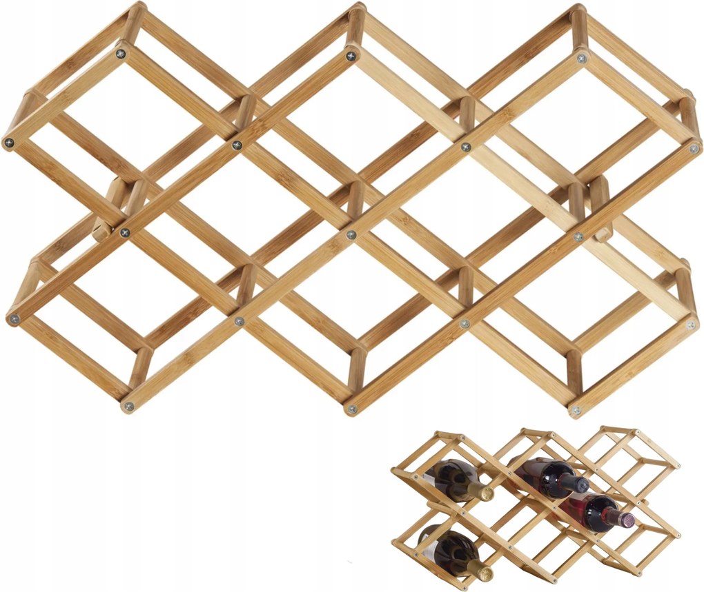 Bortartó állvány Livarno Home Összecsukható Bambusz 10 palack Lakberendezés