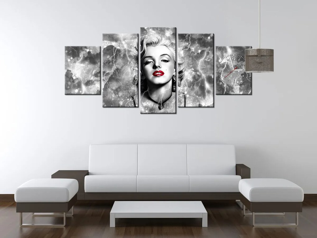 Gario Órás falikép Felvillanyozó Marilyn Monroe - 5 részes Méret: 150 x 70 cm