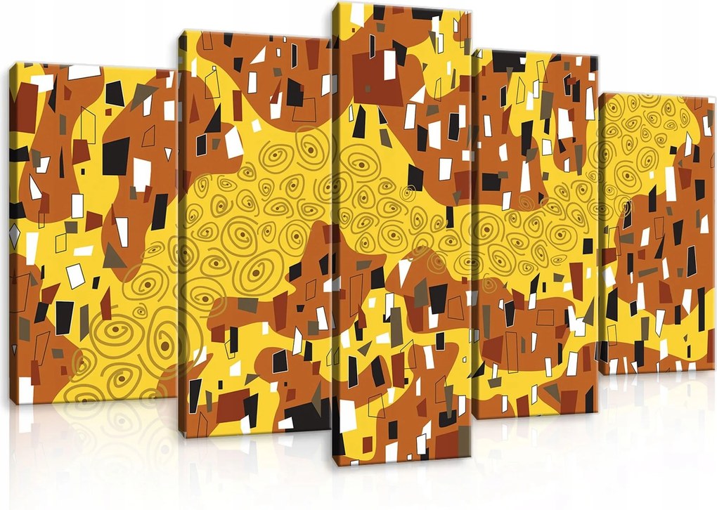 Vászonkép 100x60 Absztrakt modern dekoratív arany minták spirálok geometria