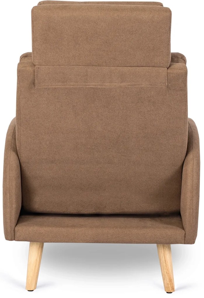 Fotel Wypoczynkowy HENRY z Podnóżkiem Brązowy