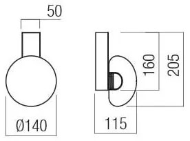 Redo 01-3240 - SINCLAIR LED fali lámpa 6,5W, 230V, CRI 93, IP21, fekete