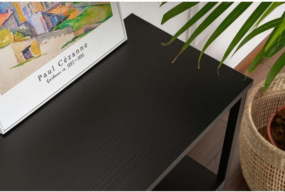 Fekete matt konzolasztal 29,5x120 cm Solace – Kalune Design