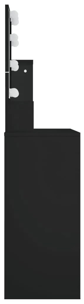 fekete LED.es fésülködőasztal 86,5 x 35 x 136 cm
