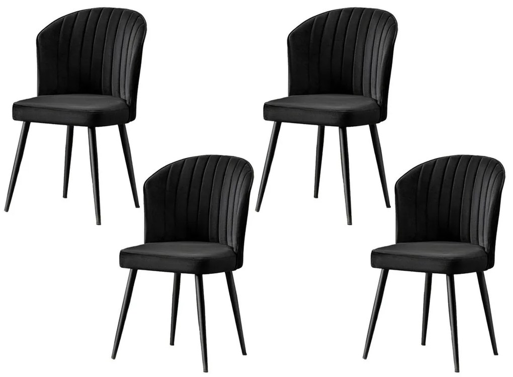Rubi Black étkezőszék szett, 4 db
