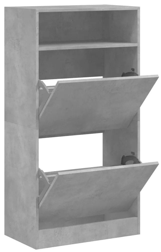 betonszürke szerelt fa cipőszekrény 60x34x116 cm