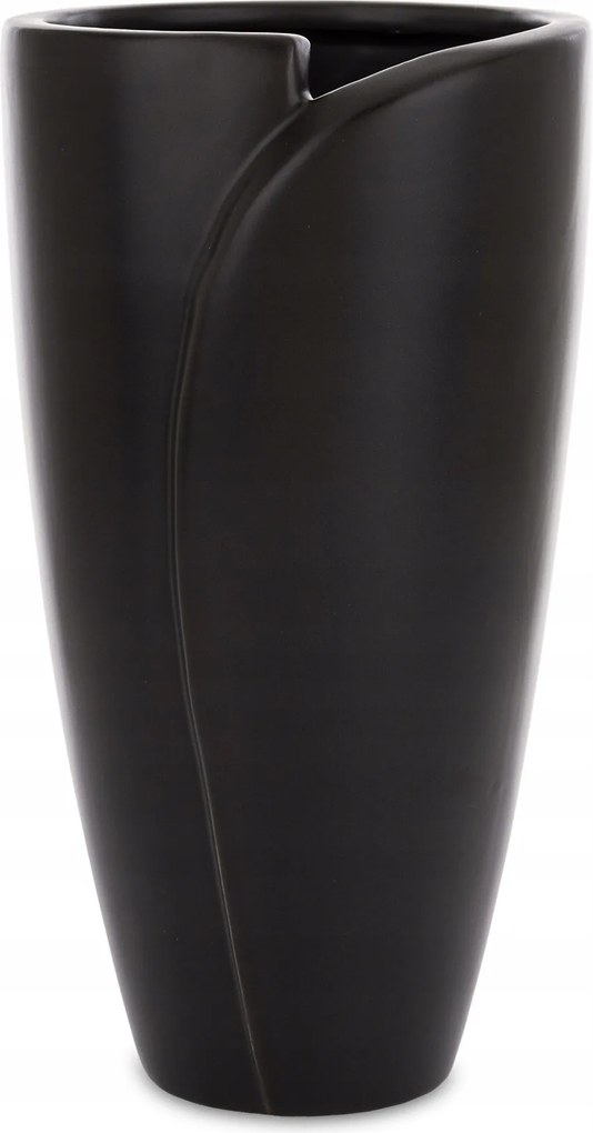 Váza fekete matt kerámia üveg dekoráció glamour