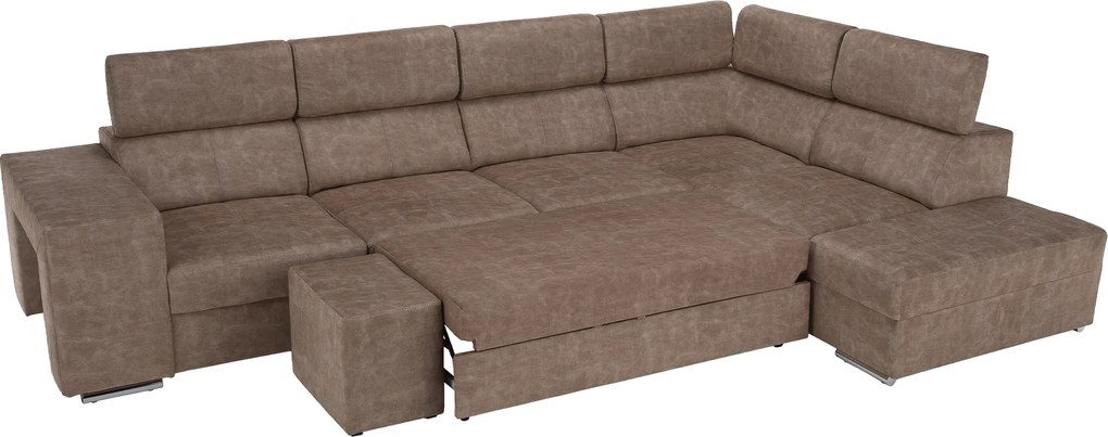 Ülőgarnitúra, bézs, jobbos, MALAGA BIG