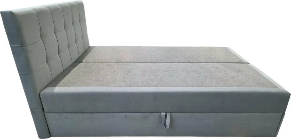 Kárpitozott boxspring ágy DIRELIS TRINITY 140x200 cm szürke Matrac: Bonell rugós matrac