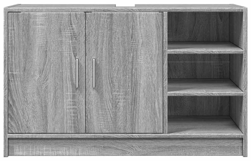 Szürke sonoma színű szerelt fa mosdószekrény 90 x 29 x 55 cm