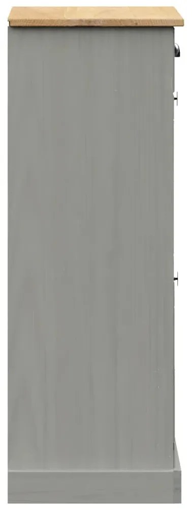 VIGO szürke tömör fenyőfa cipőszekrény 60x35x96 cm