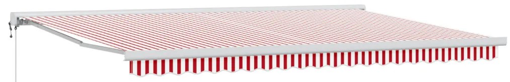 Automatikus behúzható napellenző piros-fehér csíkos 500x300 cm