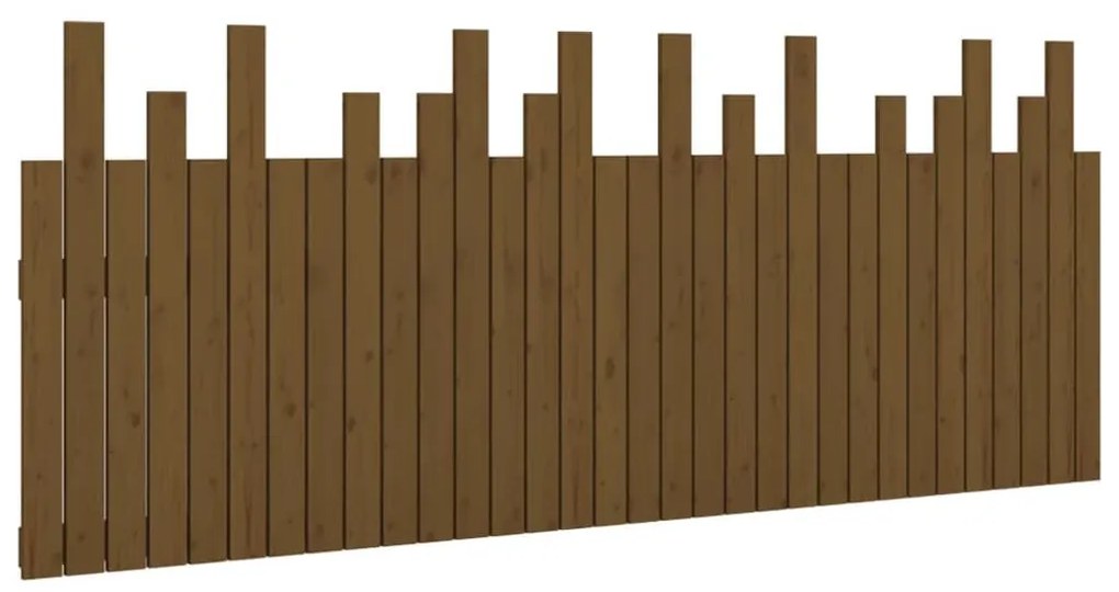 mézbarna tömör fenyőfa fali fejtámla 204 x 3 x 80 cm
