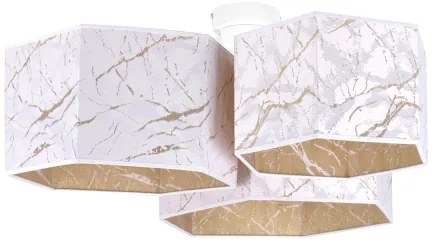 Duolla - Felületre szerelhető csillár ROLLER TRIO HEX 3xE27/15W/230V fehér/arany