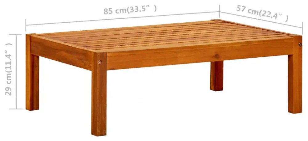 tömör akácfa kerti asztal 85 x 57 x 29 cm