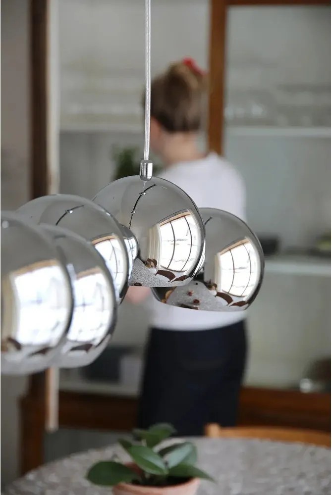 Ezüstszínű fém függőlámpa fém búrával Cupolo – Markslöjd