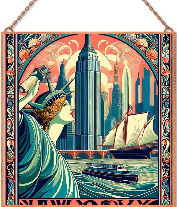 New York poszter 3 üvegkép, falikép
