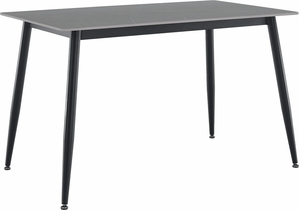 Étkezőasztal, szürke/fekete, 121x71 cm, FLORENC TYP 1