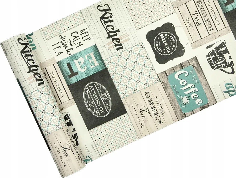 Vintage Stílusú Tapéta A Konyhába Régi Címkék