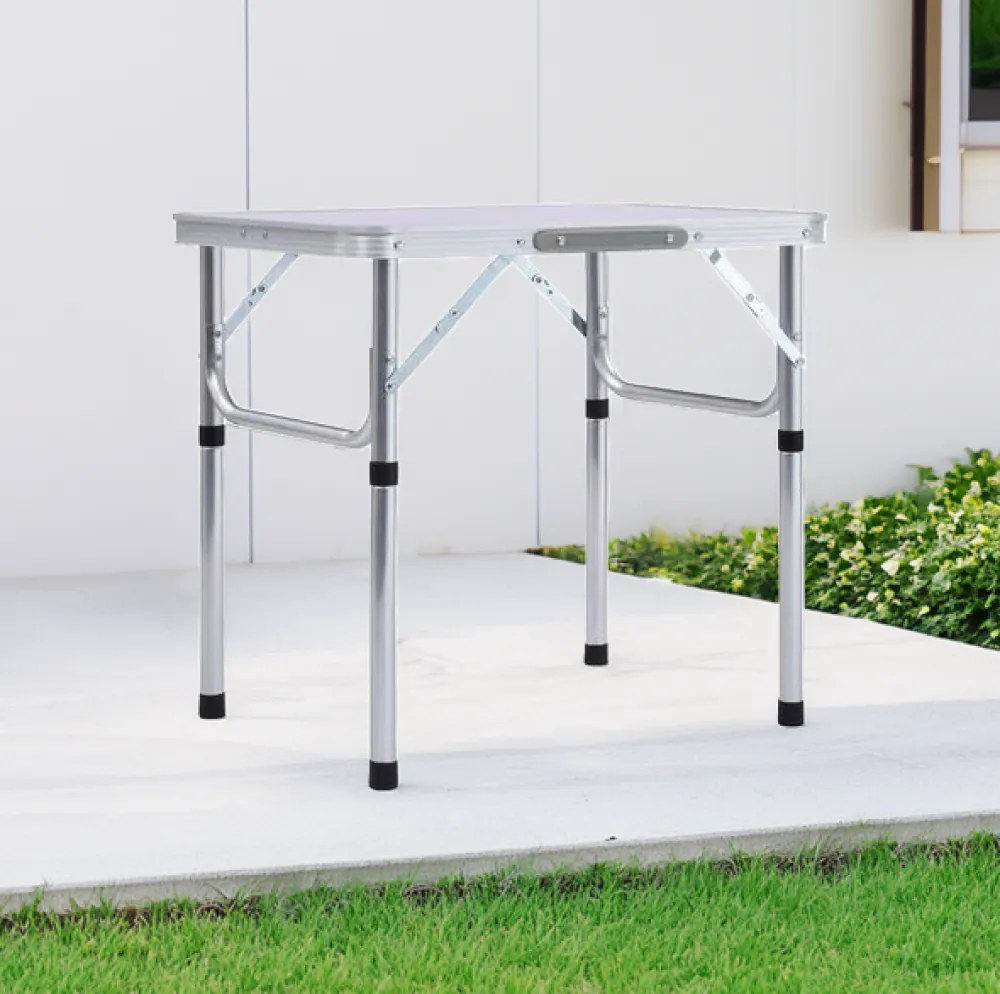 Összecsukható kempingasztal, 60 cm, alumínium/MDF, KEPI TYP 2