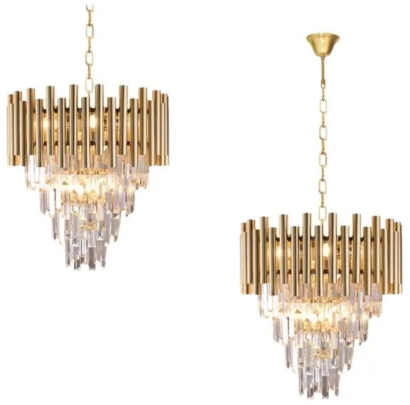 Kristálycsillár láncon MADISON 9xE14/40W/230V arany