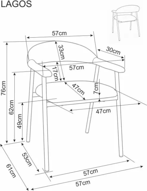 Lagos D Raven étkezőszék bézs/dió
