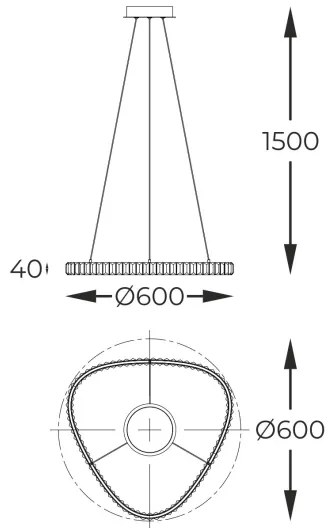 Zuma Line MD3169-1-3GT - ATHESA LED csillár 25W 230V 2700-6000K + távirányító