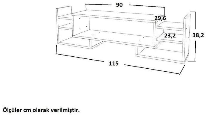TV szekrény Sema - White, Walnut