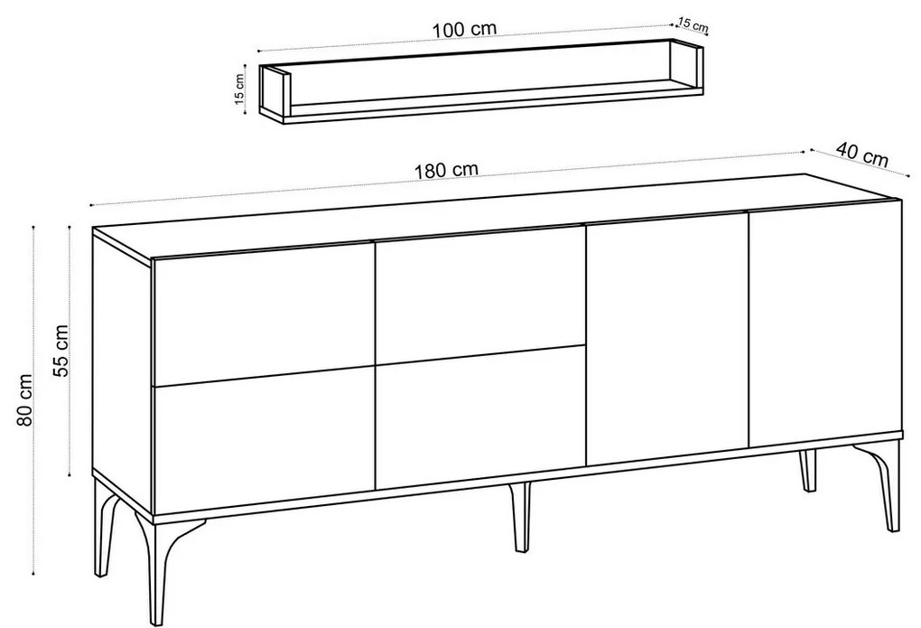 Stella Carrara Marble szekrény polcokkal
