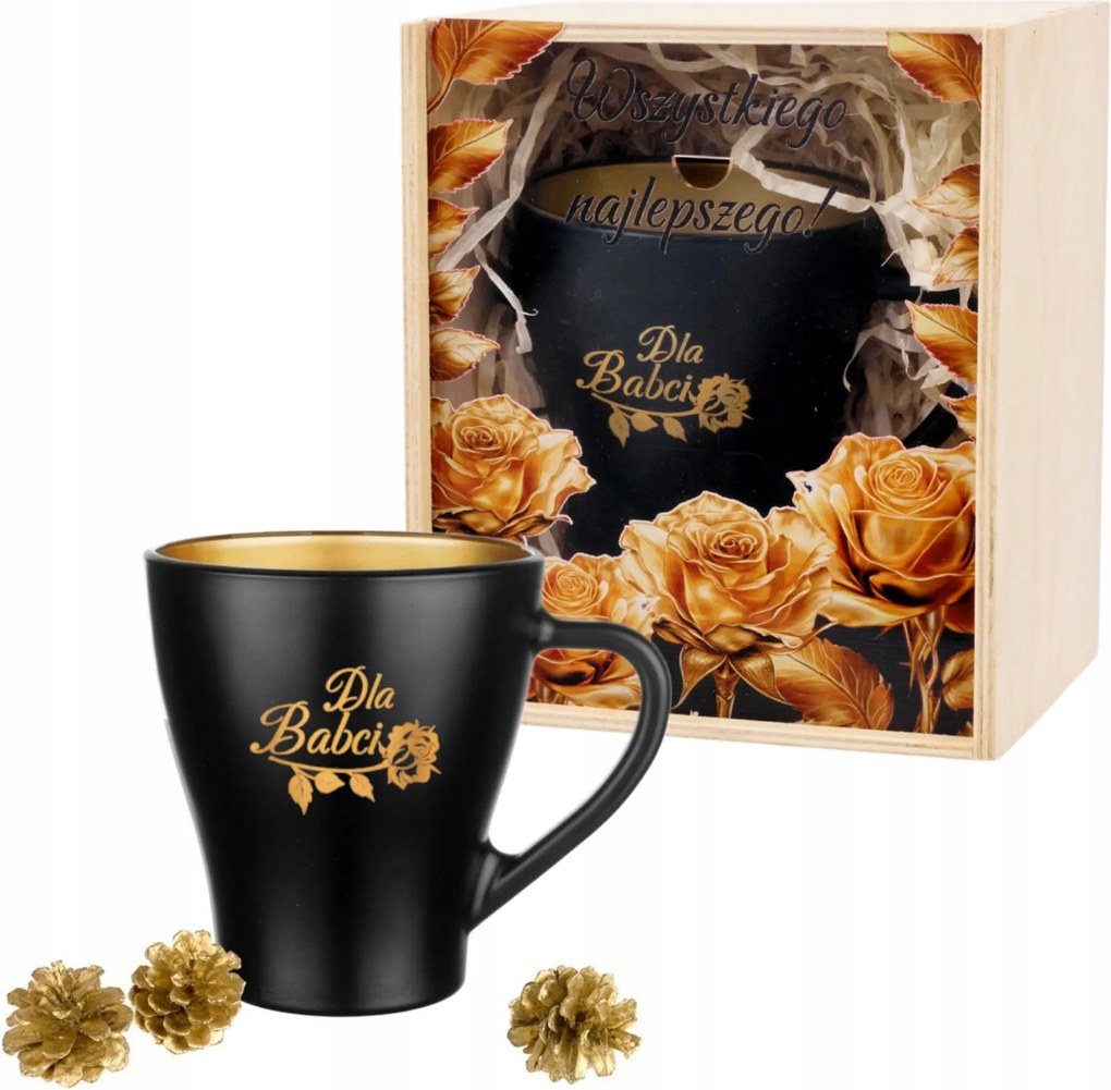 Nagymama napi ajándék Nagymama bögre fa dobozban Ajándék