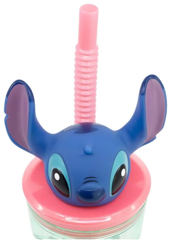 Disney Lilo és Stitch, A csillagkutya Easily Distracted 3D műanyag szívószálas pohár 360 ml
