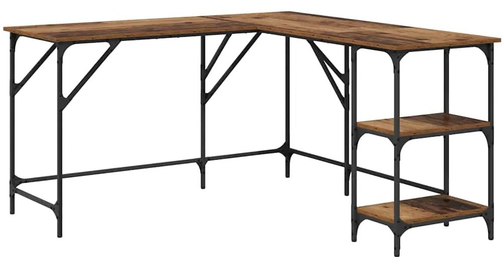 vidaXL Asztal Öreg fa 139 x 139 x 75 cm Faanyag