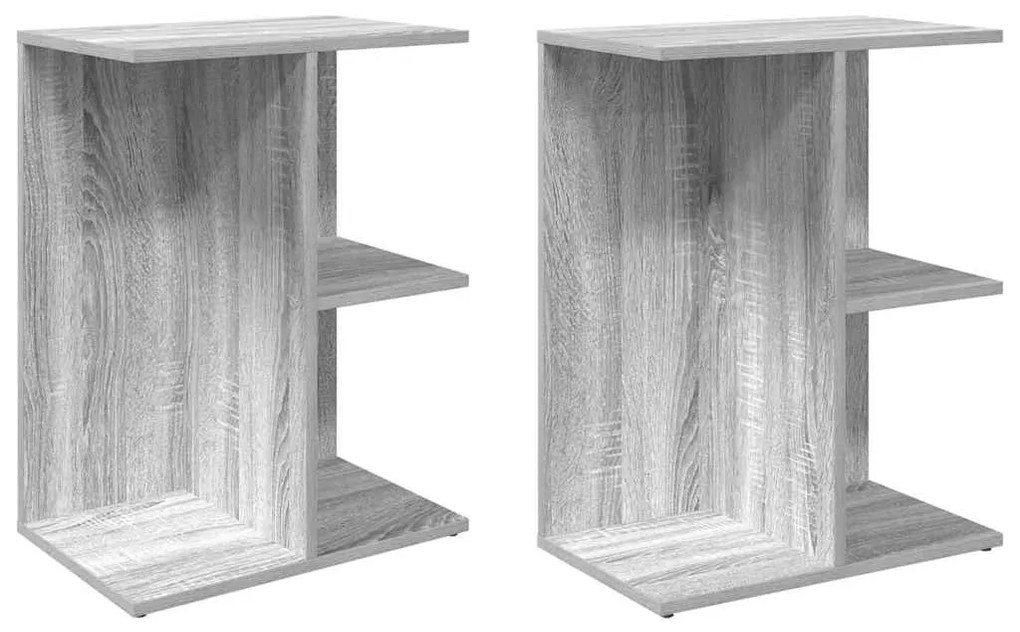 éjjeliszekrények 2db szürke sonoma 46,5x29x61cm szerkesztett fa
