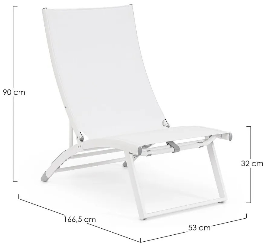 Fehér fém kerti napozóágy Taylor – Bizzotto