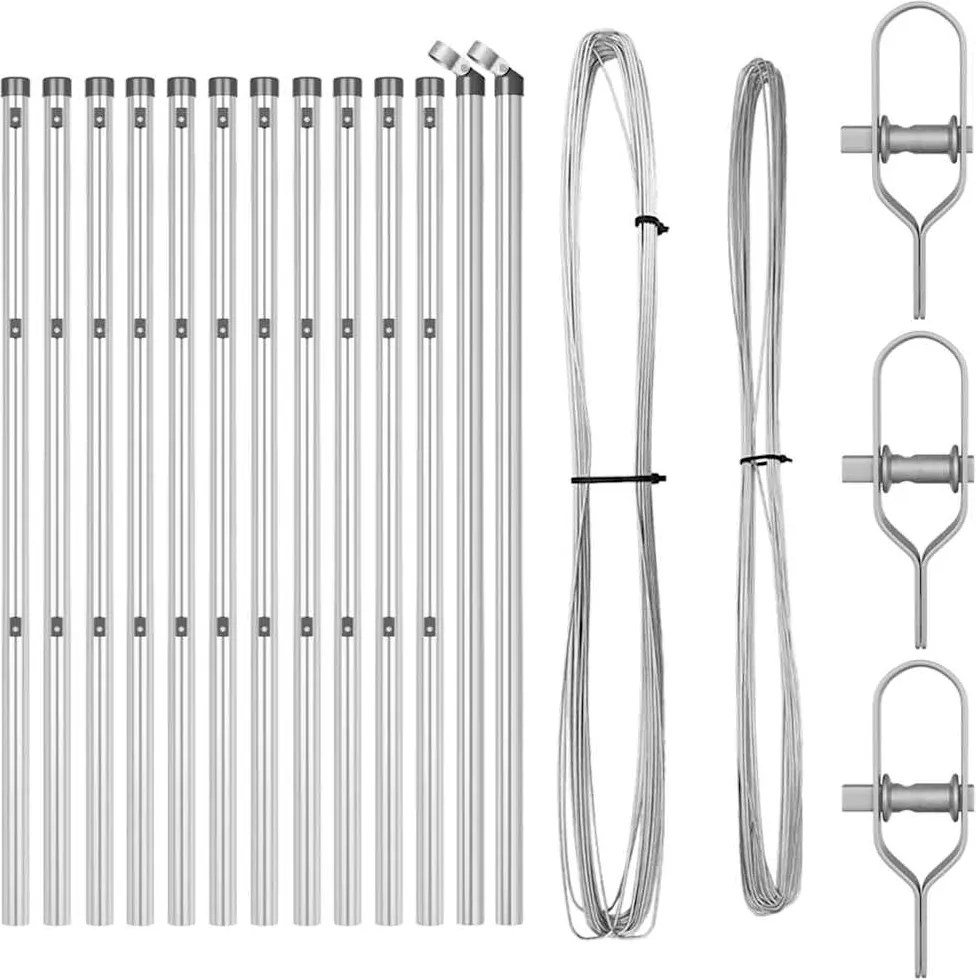 vidaXL Kerítésoszlop 13 pcs Ezüst Acél