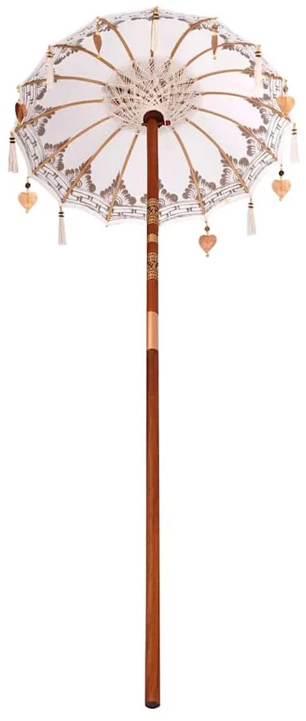 Balinéz Napernyő Krém (90-100) x 260 cm Pamut és tömör fa
