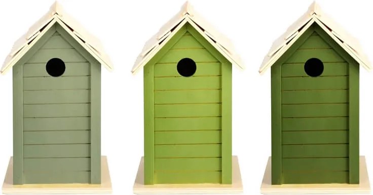 Madárház, 3 féle zöld színben