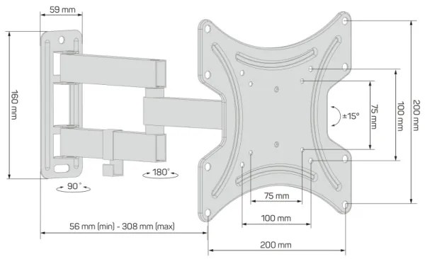 CONNECT IT CMH-2012-BK - Fali TV tartó 13-37” fekete