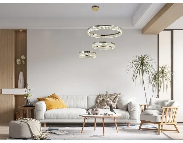 LED fényerőszabályozható kristálycsillár kábelen THALIA LED/120W/230V 3000-6000K + távirányító