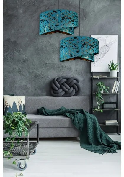 Csillár zsinóron REZO 1xE27/60W/230V türkiz