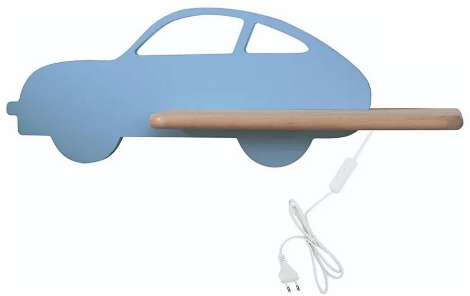 Candellux LED gyerekszoba falilámpa polccal CAR LED/5W/230V kék/fa CA0779