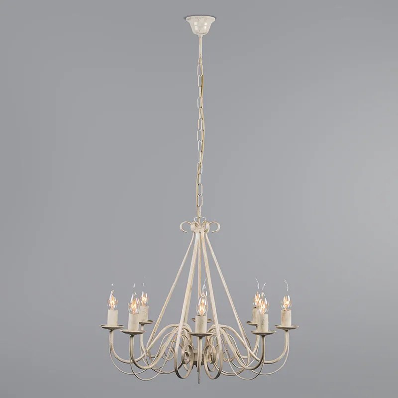 Krémszínű 60 cm-es csillár taupe színű lámpabúrákkal - Giuseppe 8