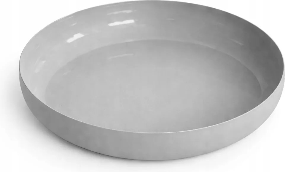 Dekoratív fém tálca kerek 37 cm – szürke