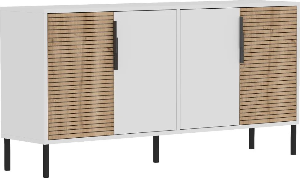 Zerra komód, fehér-zafír tölgy, 150 cm