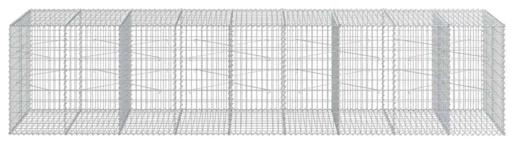 horganyzott vas gabion kosár fedéllel 450 x 100 x 100 cm